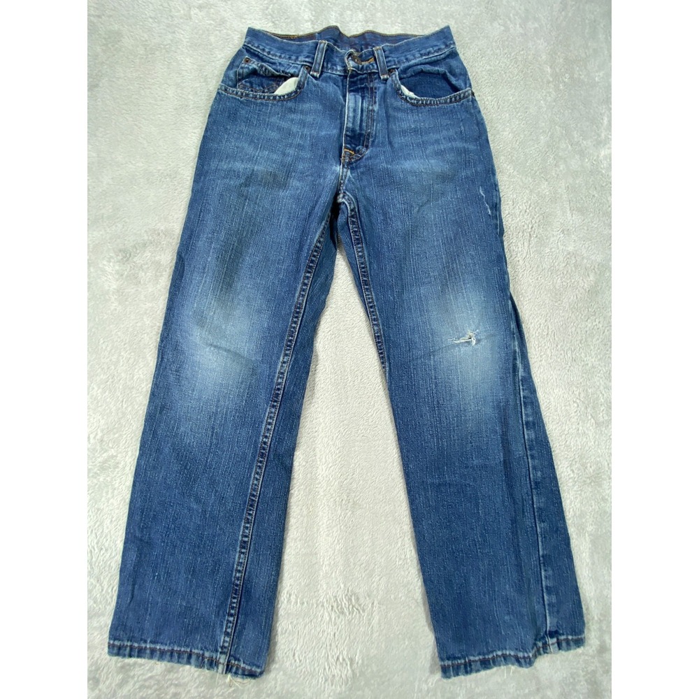 Arizona Jeans Womens‎ 10 Regular Blue Denim Cotton Chore Rancher Straight Preppy